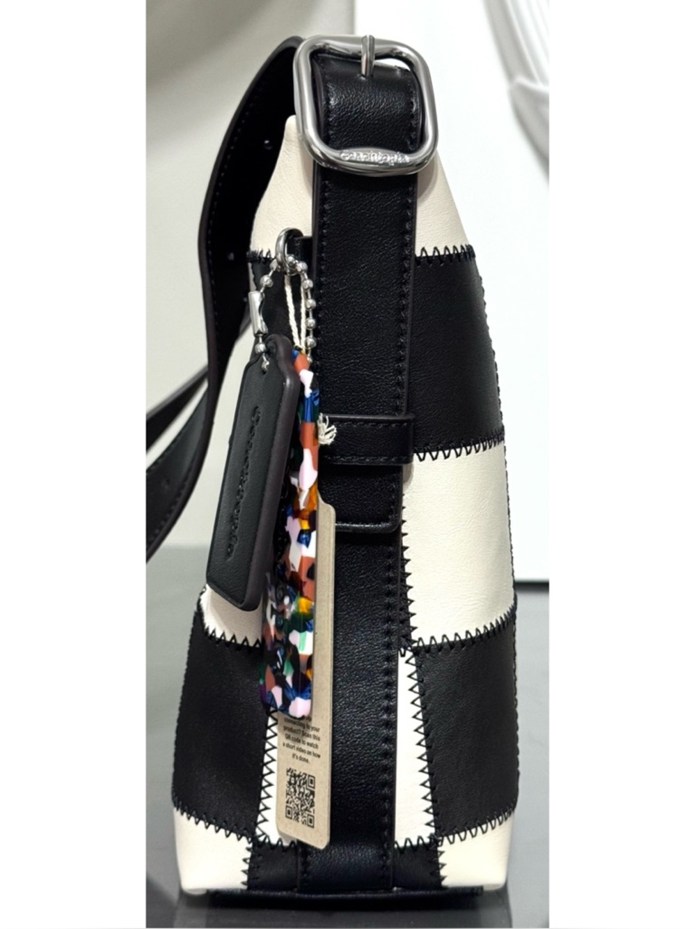 COACH Alter/Ego Slouchy Shoulder Bag, BLACK/ CHALK - Picture 6 of 13